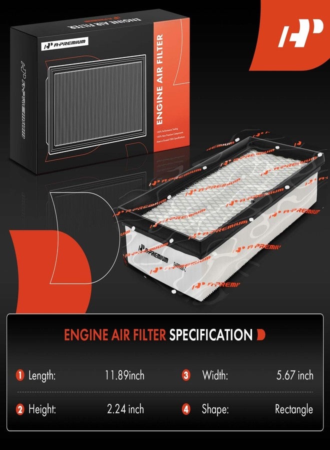أ-بريميوم فلتر هواء محرك A-Premium ثنائي القطع متوافق مع طرازات فورد: إكسبلورر 2023 سعة 2.3 لتر، وإكسبلورر 2020-2023 سعة 3.3 لتر، وبوليس إنترسبتور يوتيليتي 2020-2023 سعة 3.3 لتر - Image 2